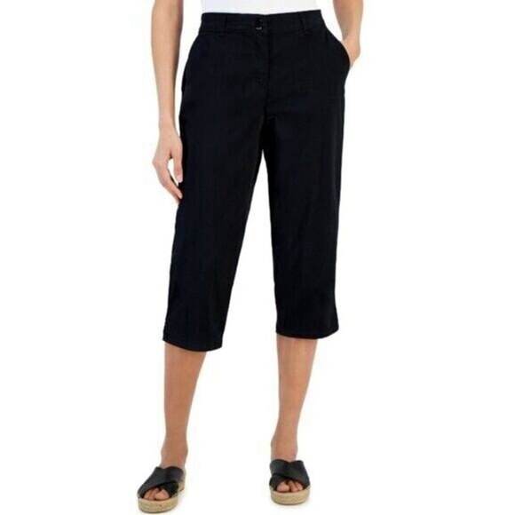 Karen Scott Pants - Karen Scott Women's Size 16 Black Comfort Waist Capri Pants NWT